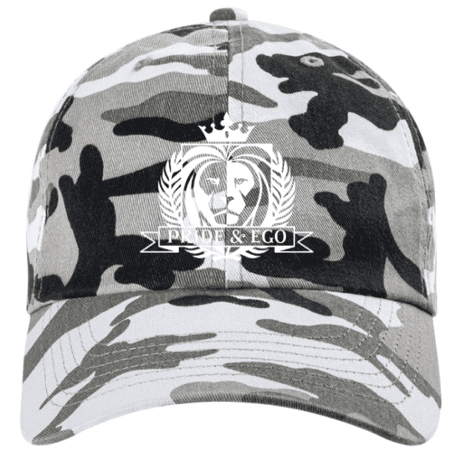 A cap with camouflage design