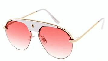 Pride and Ego Half Frame Aviators In White Pink