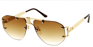 Pride and Ego Metal Accent Aviators In Gold Amber