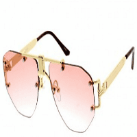 Pride and Ego Metal Accent Aviators In Gold Pink