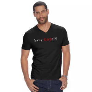Man Wearing The Pride and Ego Baby Daddy V Neck TShirt