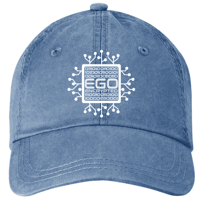 EGO encrypted blue cap