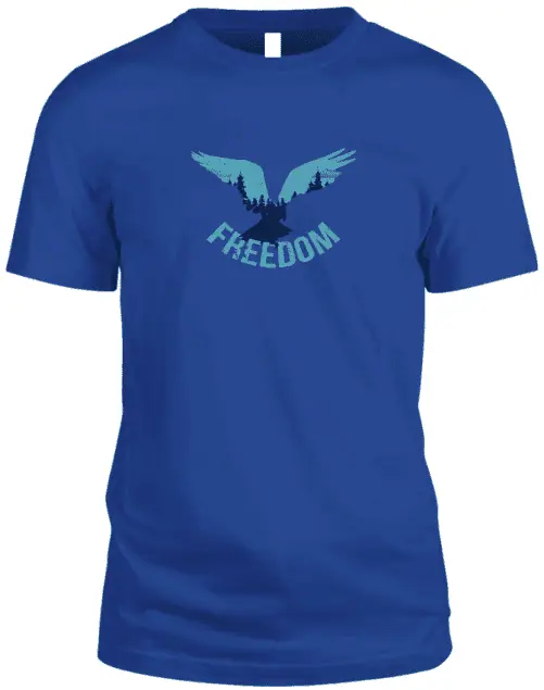 Pride and Ego Freedom Bird TShirt In Blue