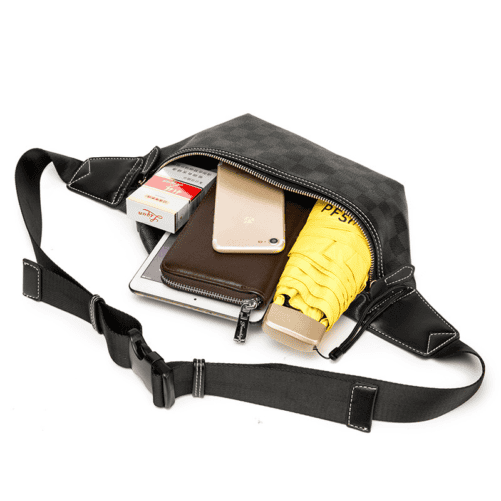 A bag with different items