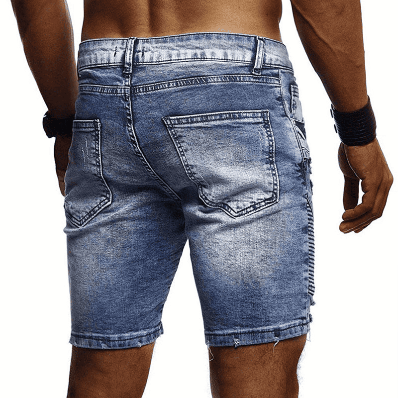 P&E Ripped Crease Denim Shorts - Pride & Ego Brand