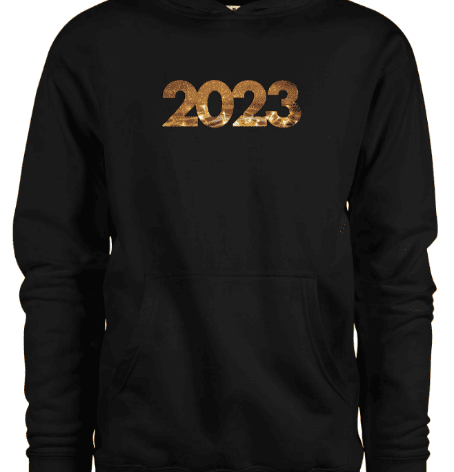A hoodie with 2023 design
