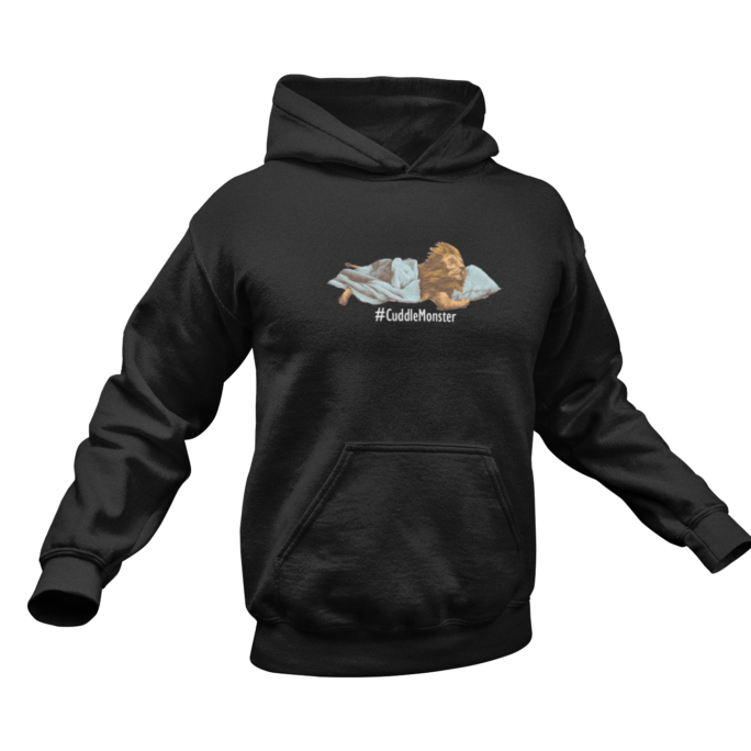 A black hoodie with white background