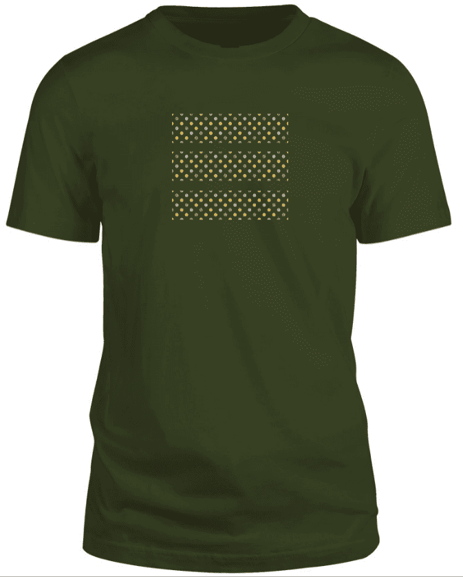 Olive green tshirt with polka dots