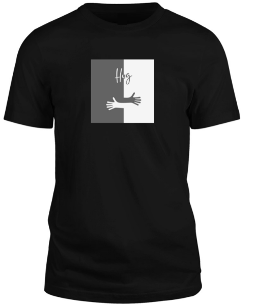 Full black tshirt with hug design