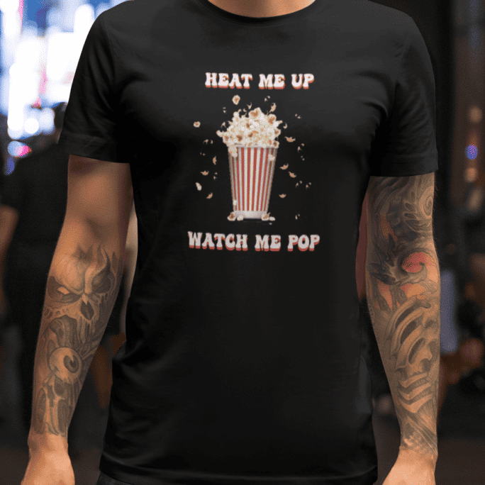 A black shirt with popcorn print