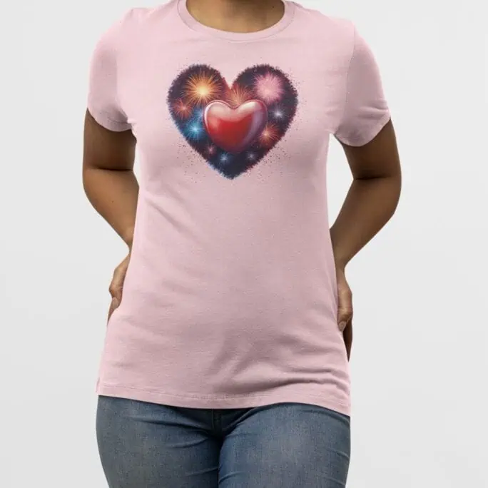 P&E Heart Fireworks T-shirt