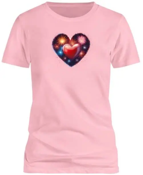 P&E Heart Fireworks T-shirt - Image 3