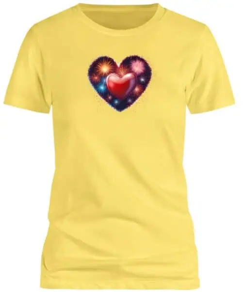 P&E Heart Fireworks T-shirt - Image 2