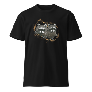 Alternative view of P&E Raccoon Gaze T-shirt